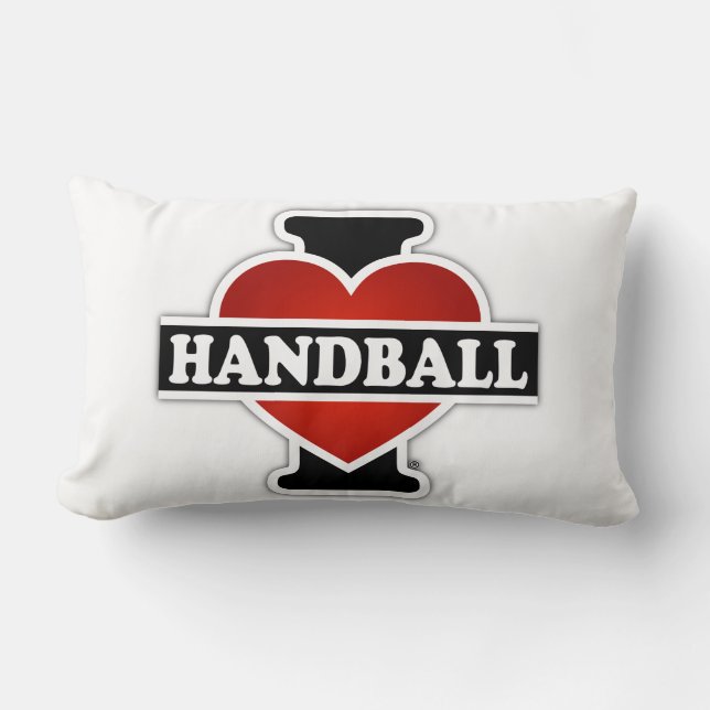 I Love Handball Lumbar Pillow (Front)