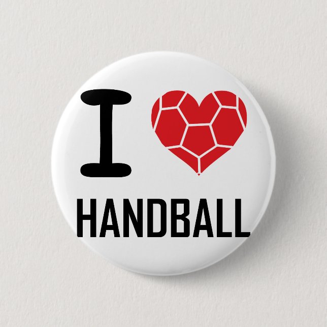 I love handball pinback button (Front)
