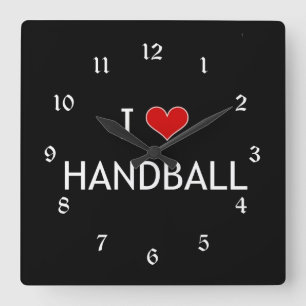 I Love Handball, popular design Square Wall Clock