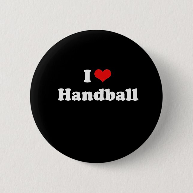 I Love Handball Tshirt Pinback Button (Front)
