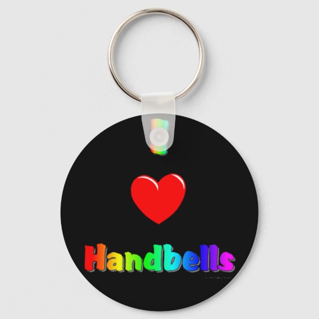 I Love Handbells Keychain (Front)