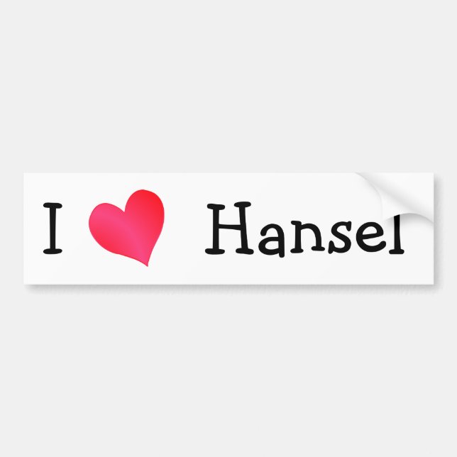 I Love Hansel Bumper Sticker (Front)