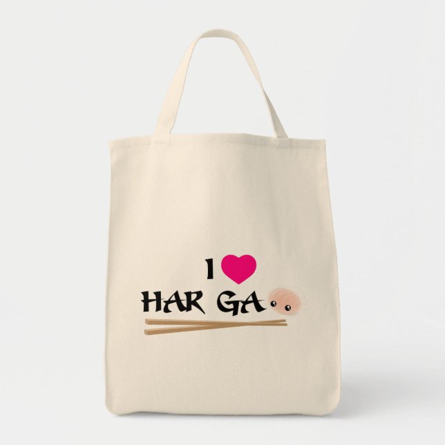 I Love Har Gao (shrimp dumpling) Grocery Tote Bag (Front)