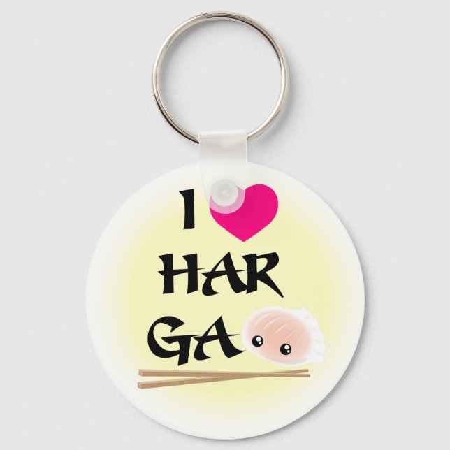 I Love Har Gao (shrimp dumpling) Keychain (Front)