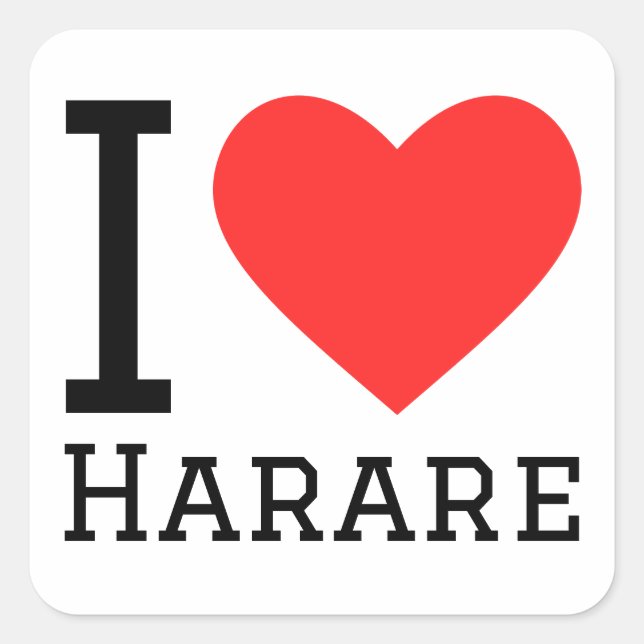 I love Harare  Square Sticker (Front)