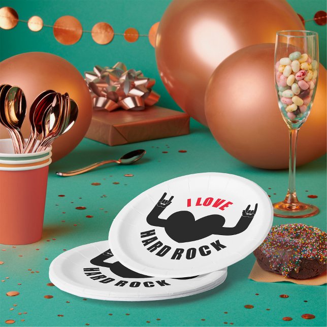 I Love Hard Rock Paper Plates (Creator Uploaded)