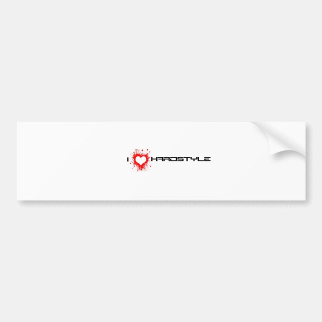 I Love Hardstyle Bumper Sticker (Front)