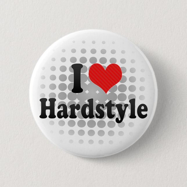 I Love Hardstyle Pinback Button (Front)