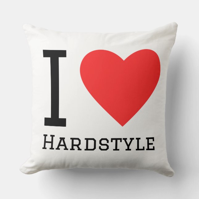 I love hardstyle square sticker throw pillow (Front)
