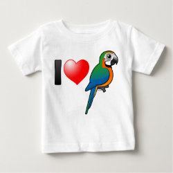 I Love Harlequin Macaws Baby Fine Jersey T-Shirt
