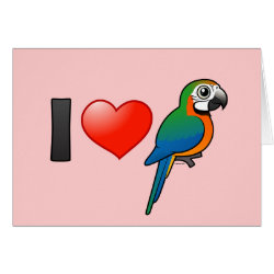 I Love Harlequin Macaws Greeting Card