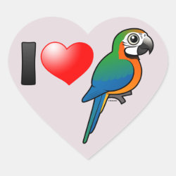 I Love Harlequin Macaws Heart Sticker