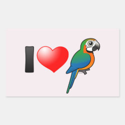 I Love Harlequin Macaws Rectangle Sticker