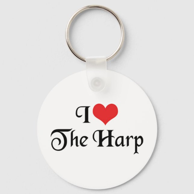 I Love Harp Keychain (Front)