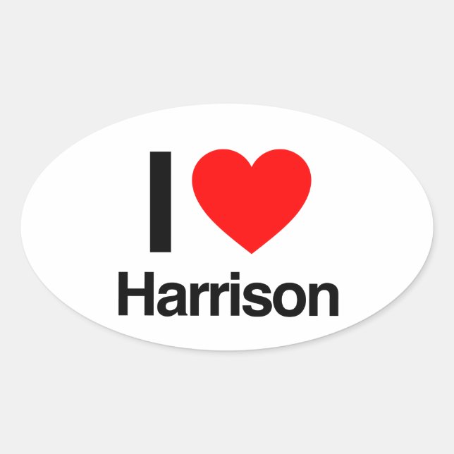 i love harrison oval sticker (Front)