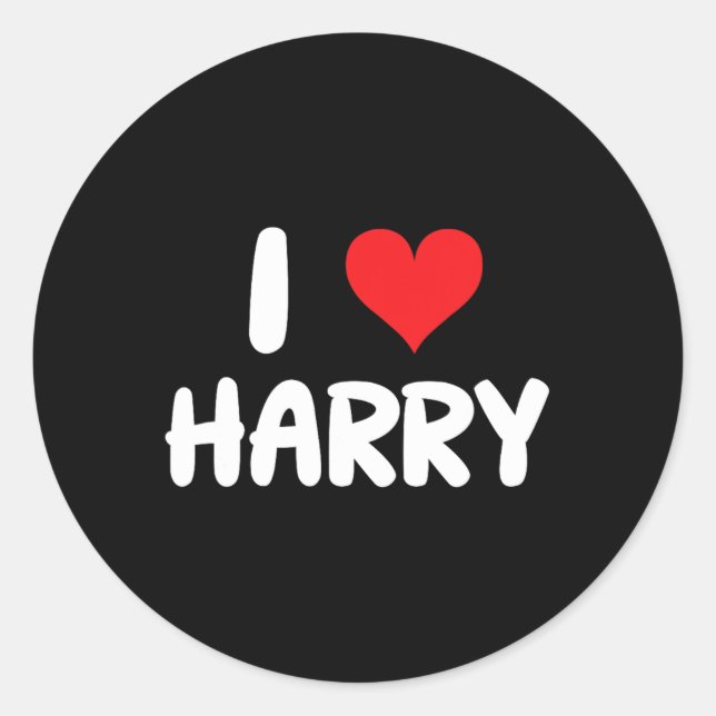 I Love Harry - Heart - Name  Classic Round Sticker (Front)