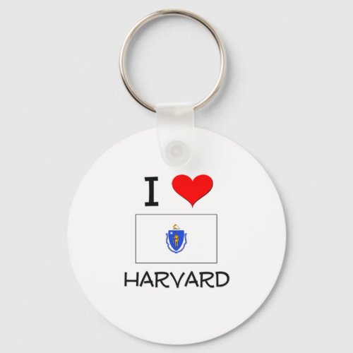 I Love Harvard Massachusetts Keychain