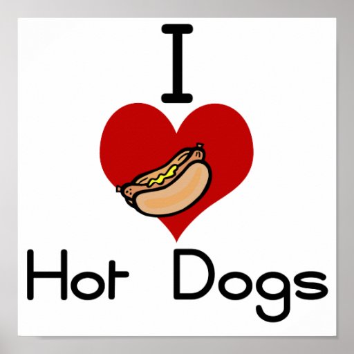 I love-hate hot dog poster | Zazzle