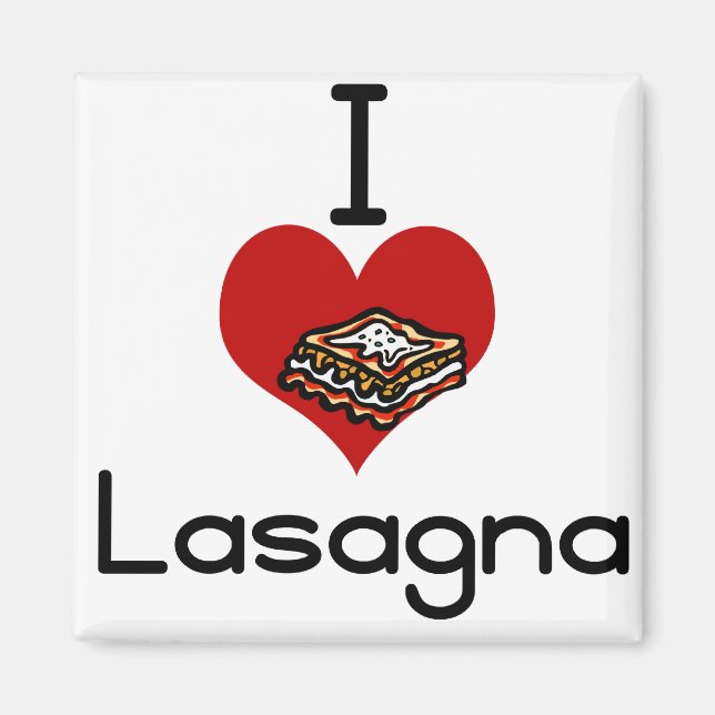 I love-hate lasagna magnet (Front)