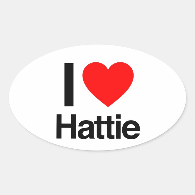 i love hattie oval sticker (Front)