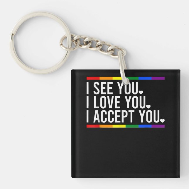 I Love Haunted Mound Lgbt Pride Lgbt Month Lgbt Fl Keychain (Front)