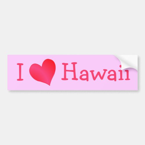 I Love Hawaii Bumper Sticker