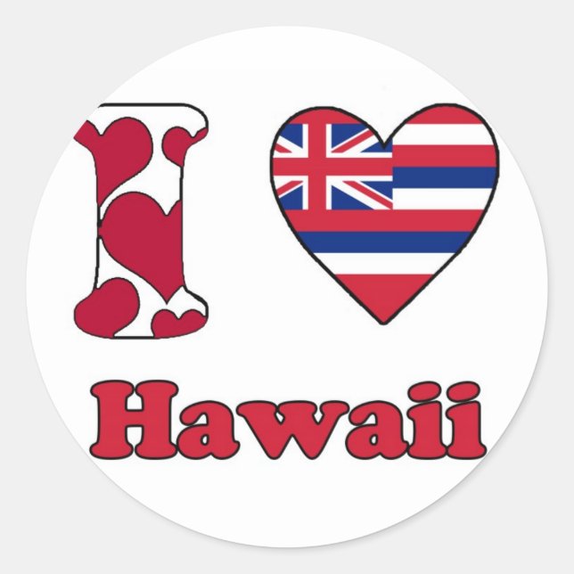 I love Hawaii Classic Round Sticker (Front)