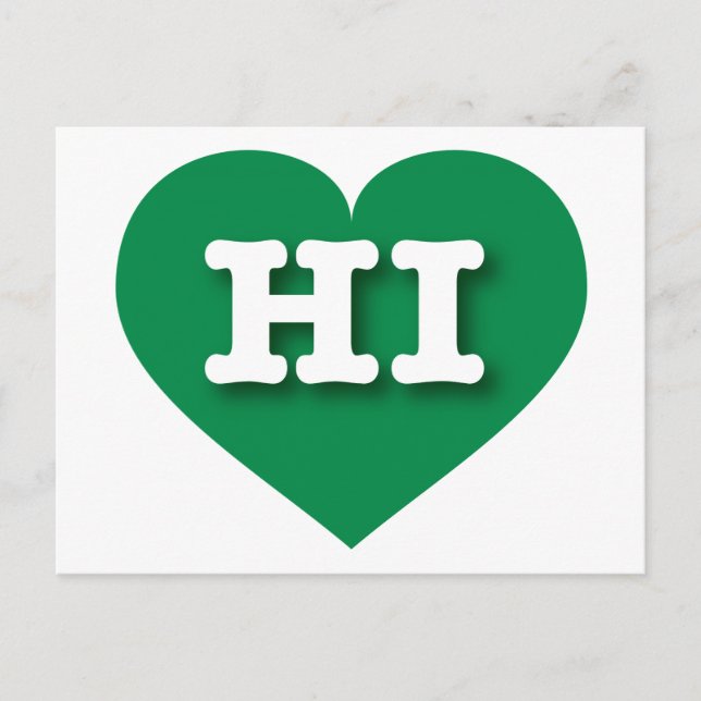 I love Hawaii - HI green heart  Postcard (Front)