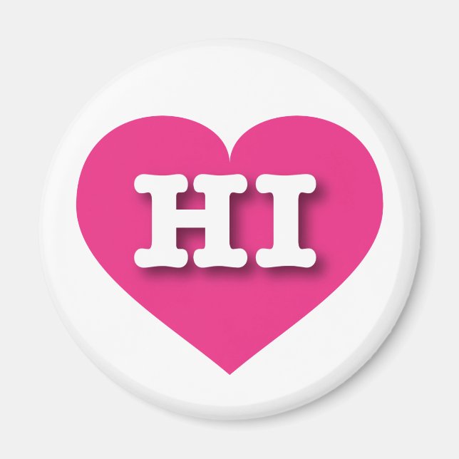 I love Hawaii - HI hot pink heart Magnet (Front)