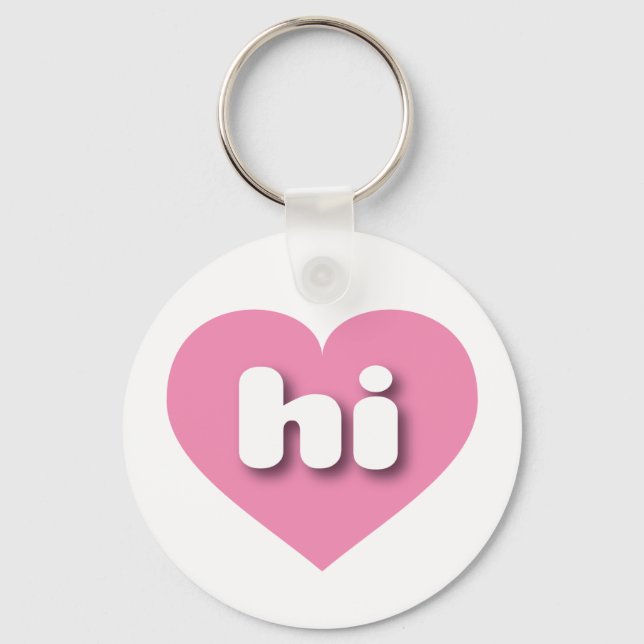 I love Hawaii - hi pink heart Keychain (Front)