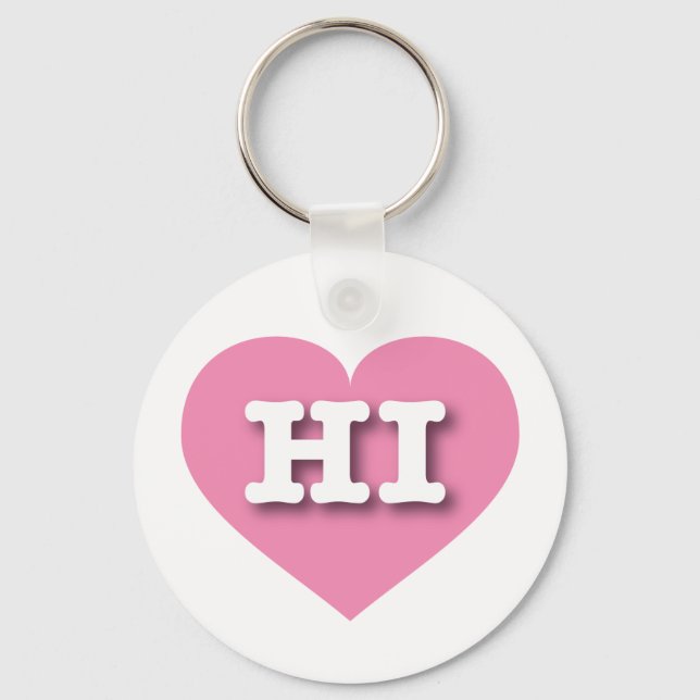 I love Hawaii - HI pink heart Keychain (Front)