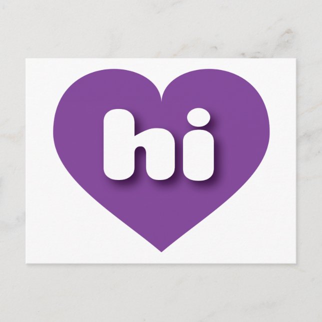I love Hawaii - hi purple heart  Postcard (Front)