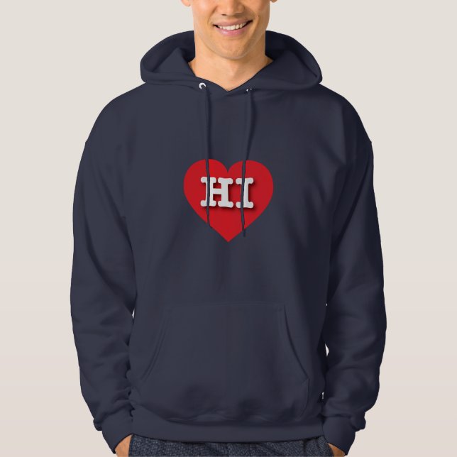 I love Hawaii - HI red heart Hoodie (Front)