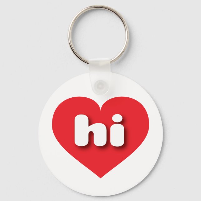 I love Hawaii - hi red heart  Keychain (Front)