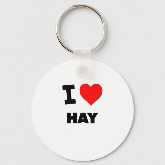 I Love Hay Keychain (Front)