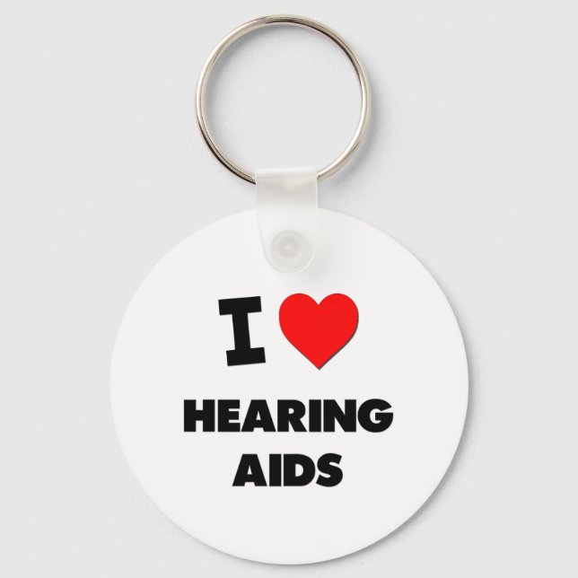 I Love Hearing Aids Keychain (Front)