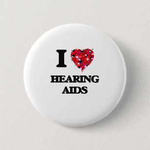 I Love Hearing Aids Pinback Button