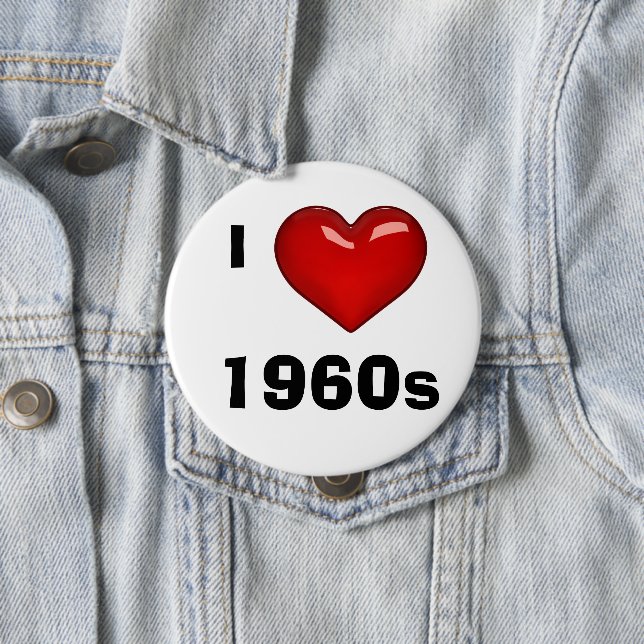 I LOVE (HEART) 1960s editable Button (In Situ)
