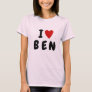 I love heart 3 letter custom bold text name T-Shirt