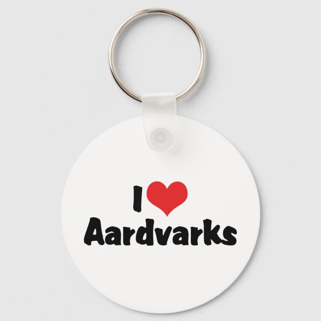 I Love Heart Aardvarks Keychain (Front)
