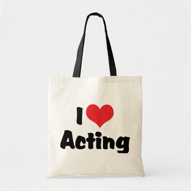 I Love Heart Acting - Performing Arts Theater Tote Bag (Front)