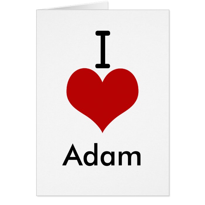 I Love (heart) Adam Greeting Card