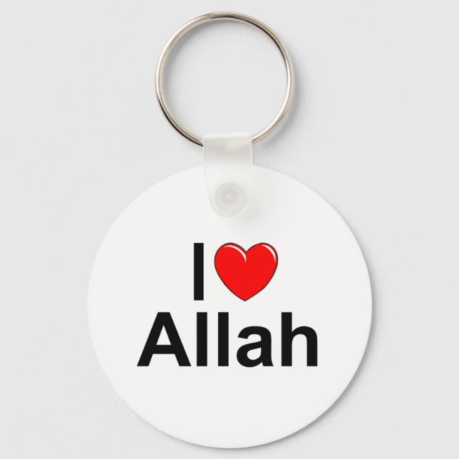 I Love (Heart) Allah Keychain (Front)