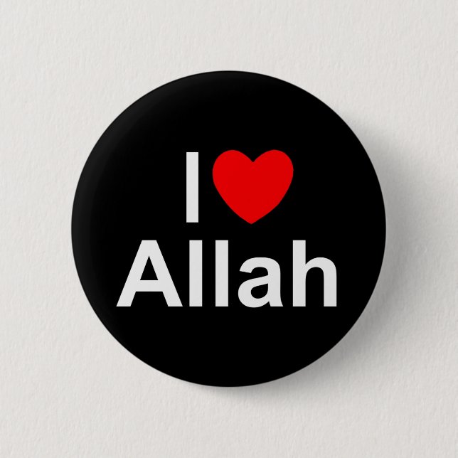 I Love (Heart) Allah Pinback Button (Front)