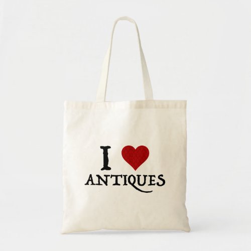 I Love Heart Antiques Tote Bag