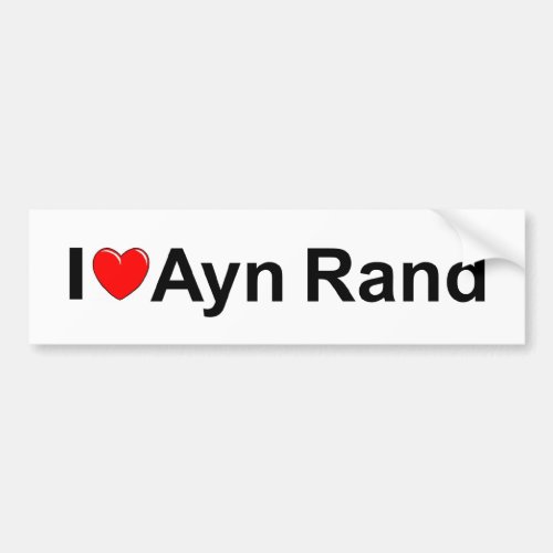 I Love Heart Ayn Rand Bumper Sticker