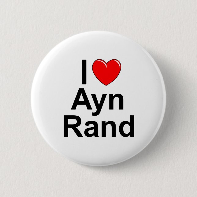 I Love (Heart) Ayn Rand Pinback Button (Front)