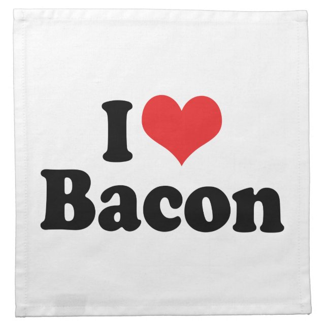 I Love Heart Bacon - Bacon Lover Napkin (Front)