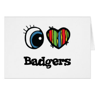 I Love (Heart) Badgers Cards