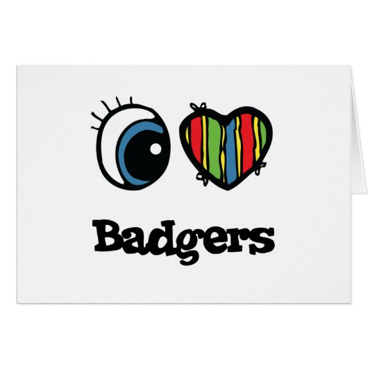I Love (Heart) Badgers Cards (Front Horizontal)